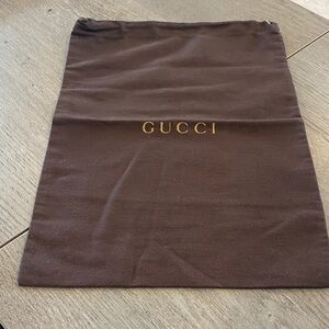 Brown Gucci Small Drawstring Dustbag Suitable for Wallets or Clutches